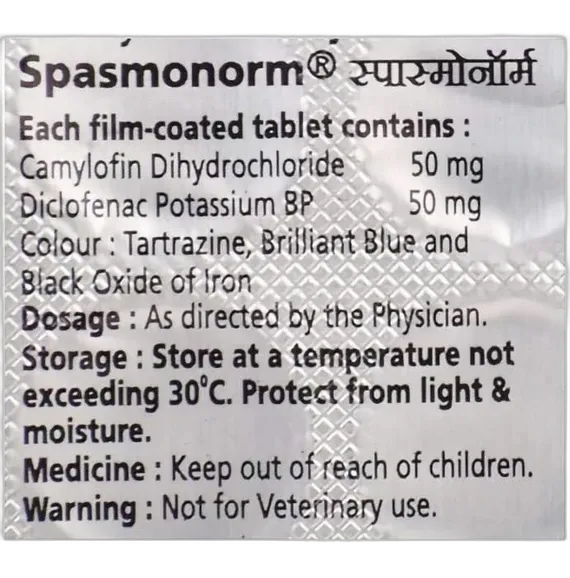 spasmonorm tablet 10's
